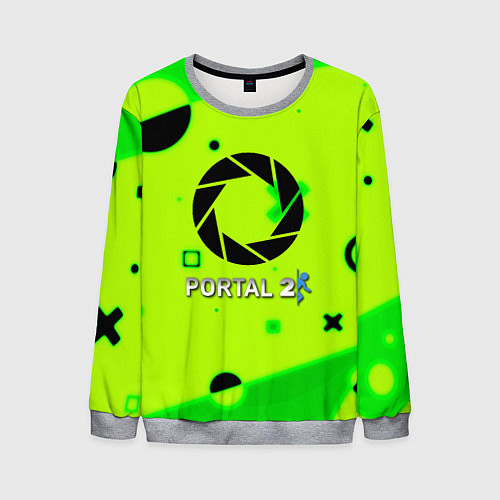 Мужской свитшот Portal 2 geometry steel / 3D-Меланж – фото 1