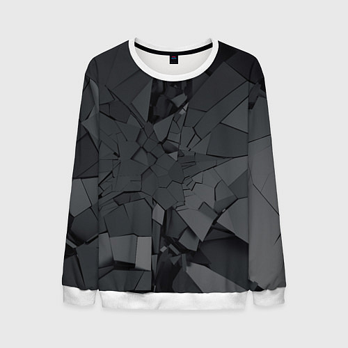 Мужской свитшот Трещины / 3D-Белый – фото 1
