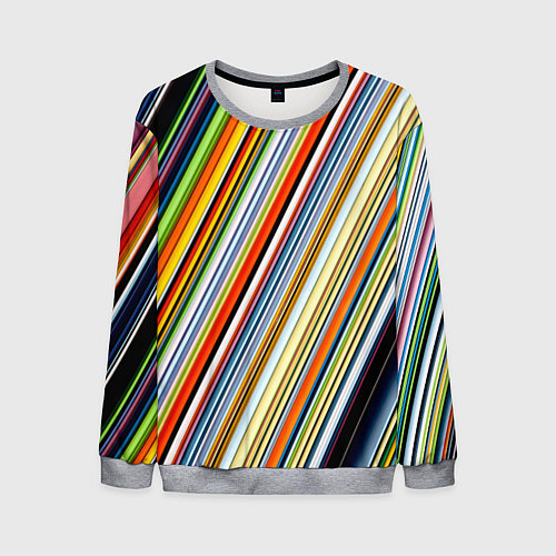 Мужской свитшот Разноцветные полосы абстракция / 3D-Меланж – фото 1