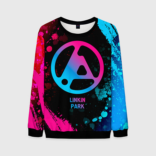 Мужской свитшот Linkin Park 2024 - neon gradient / 3D-Черный – фото 1