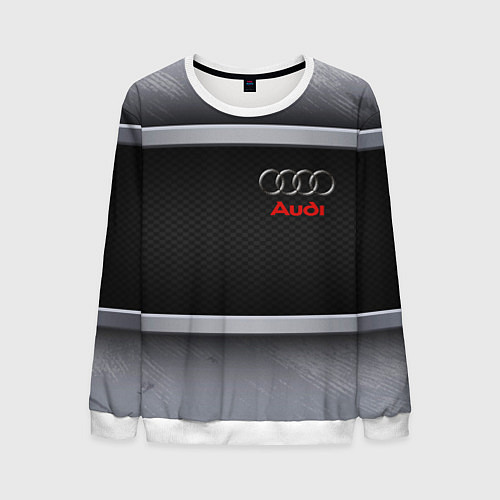 Мужской свитшот Audi metal texture / 3D-Белый – фото 1