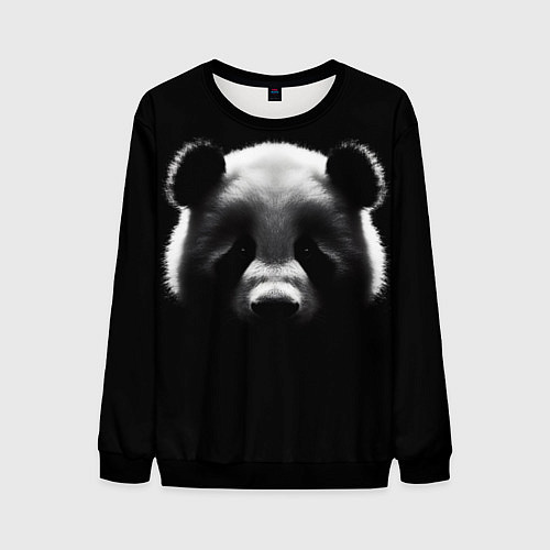 Мужской свитшот Панда на черном фоне / 3D-Черный – фото 1