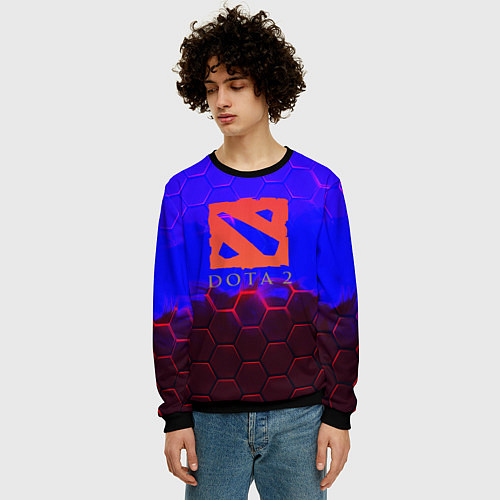 Мужской свитшот Dota 2 броня текстура / 3D-Черный – фото 3