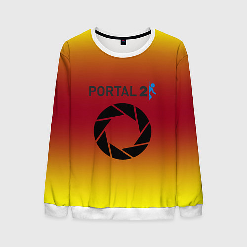 Мужской свитшот Portal 2 gradient / 3D-Белый – фото 1