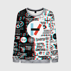 Свитшот мужской Twenty one pilots glitch pattern, цвет: 3D-меланж