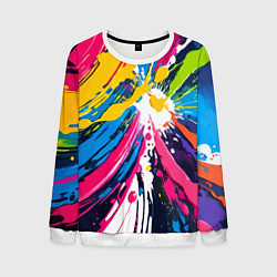 Свитшот мужской Красочная абстракция - экспрессионизм, цвет: 3D-белый