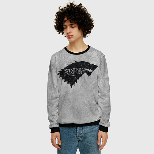 Мужской свитшот Старк зима близко игра престолов / 3D-Черный – фото 3