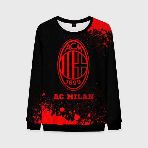 Мужской свитшот AC Milan - red gradient / 3D-Черный – фото 1