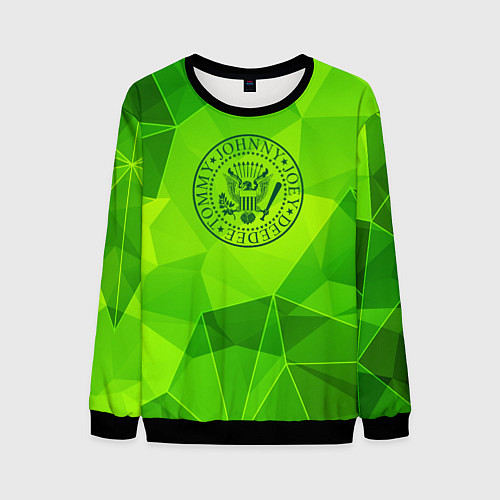 Мужской свитшот Ramones green poly / 3D-Черный – фото 1