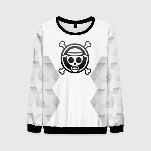 Мужской свитшот One Piece white poly / 3D-Черный – фото 1