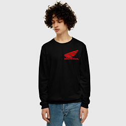 Свитшот мужской Honda red logo auto steel, цвет: 3D-черный — фото 2
