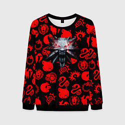 Свитшот мужской The Witcher anime pattern, цвет: 3D-черный