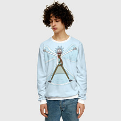 Свитшот мужской Рик и Морти снег - бабочка, цвет: 3D-белый — фото 2