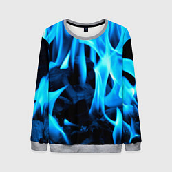 Мужской свитшот Синий огонь текстура