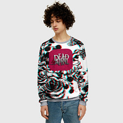 Свитшот мужской Dead by april rose glitch, цвет: 3D-меланж — фото 2