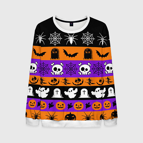 Мужской свитшот Монстры на хэллоуин / 3D-Белый – фото 1