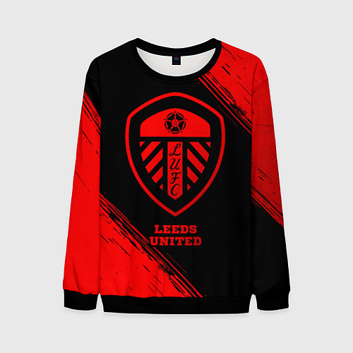 Мужской свитшот Leeds United - red gradient / 3D-Черный – фото 1