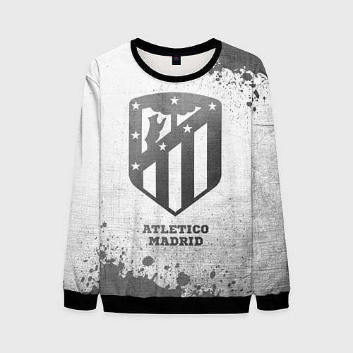 Мужской свитшот Atletico Madrid - white gradient / 3D-Черный – фото 1