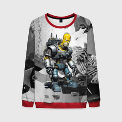 Свитшот мужской Homer Simpson cool cyborg - ai art fantasy, цвет: 3D-красный