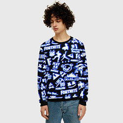 Свитшот мужской Fortnite neon game steel, цвет: 3D-черный — фото 2