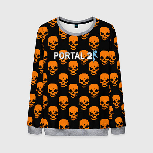 Мужской свитшот Portal skull pattern / 3D-Меланж – фото 1