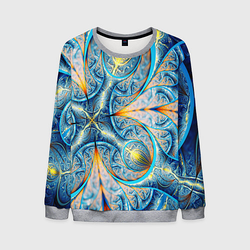Мужской свитшот Оптический узор фрактальный / 3D-Меланж – фото 1