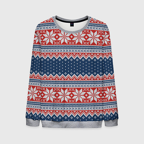 Мужской свитшот Knitted Pattern / 3D-Меланж – фото 1