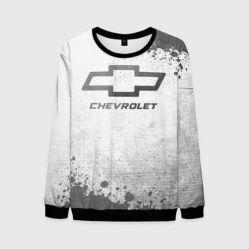 Мужской свитшот Chevrolet - white gradient / 3D-Черный – фото 1