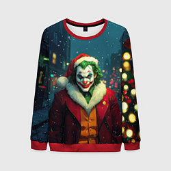 Мужской свитшот Джокер в новогоднем костюме