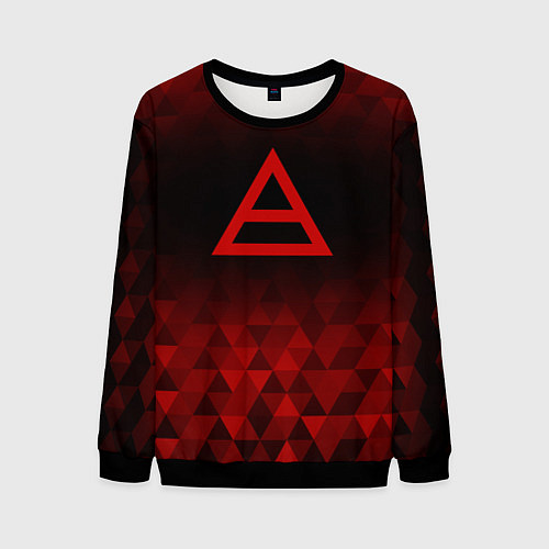 Мужской свитшот Thirty Seconds to Mars red poly / 3D-Черный – фото 1