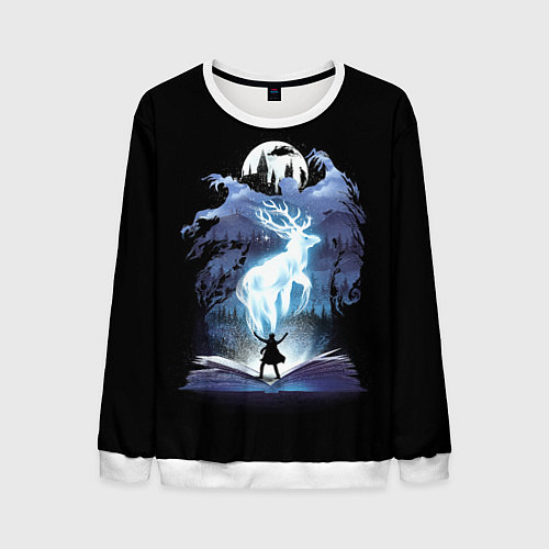 Мужской свитшот Harry Potter patronus and dementors / 3D-Белый – фото 1