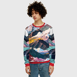 Свитшот мужской Искусство гор, цвет: 3D-красный — фото 2
