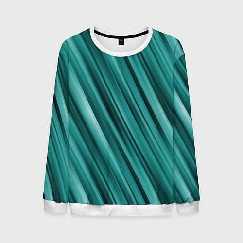 Мужской свитшот Лазурные волны / 3D-Белый – фото 1