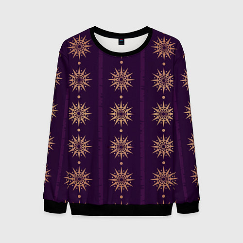 Мужской свитшот Этническое Солнце / 3D-Черный – фото 1