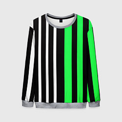 Мужской свитшот Вертикальные полосы триколор зелёный