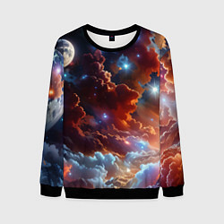 Свитшот мужской Космические звезды, цвет: 3D-черный