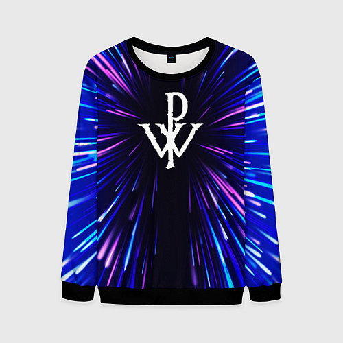 Мужской свитшот Powerwolf neon energy / 3D-Черный – фото 1