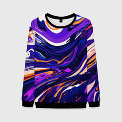Свитшот мужской Разноцветная абстракция разводов, цвет: 3D-черный
