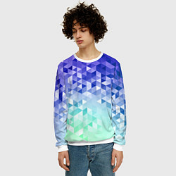 Свитшот мужской Градиентная геометрия, цвет: 3D-белый — фото 2