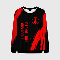 Свитшот мужской Thousand Foot Krutch - red gradient вертикально, цвет: 3D-черный