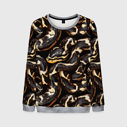 Свитшот мужской Змея черно-белая, цвет: 3D-меланж