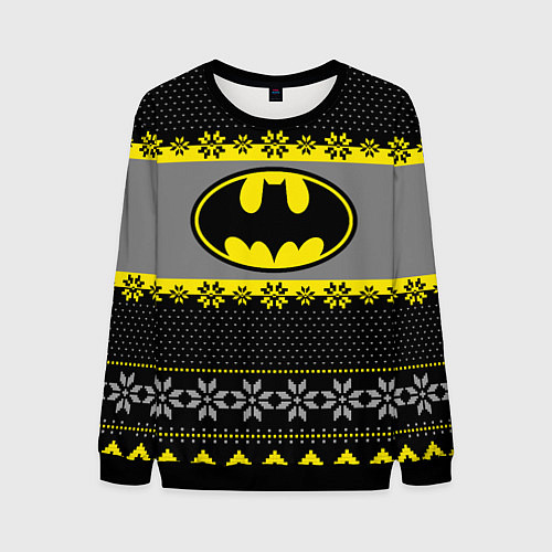 Мужской свитшот Бэтмен новогодний / 3D-Черный – фото 1