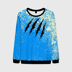 Свитшот мужской Гранж - порезы монстра, цвет: 3D-черный