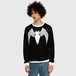 Свитшот мужской Venom - spider logo, цвет: 3D-белый — фото 2