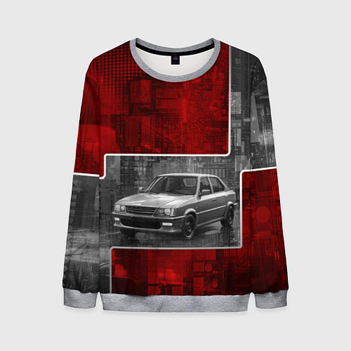 Мужской свитшот Автомобиль в серо-красных тонах / 3D-Меланж – фото 1