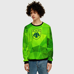 Свитшот мужской AEK Athens green poly, цвет: 3D-черный — фото 2