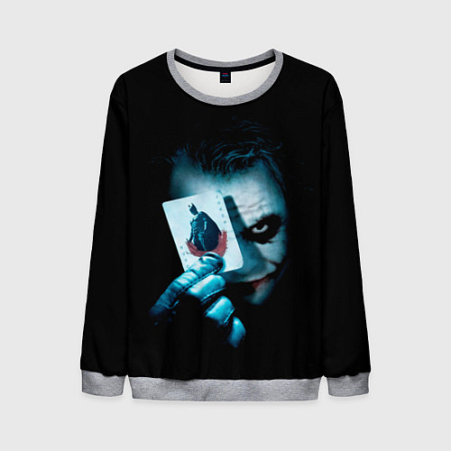 Мужской свитшот Джокер с картой Темный рыцарь / 3D-Меланж – фото 1