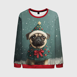 Мужской свитшот Рождественский мопс