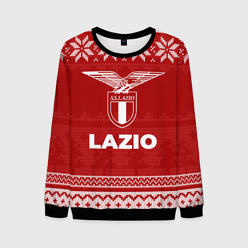 Мужской свитшот Новогодний Lazio / 3D-Черный – фото 1