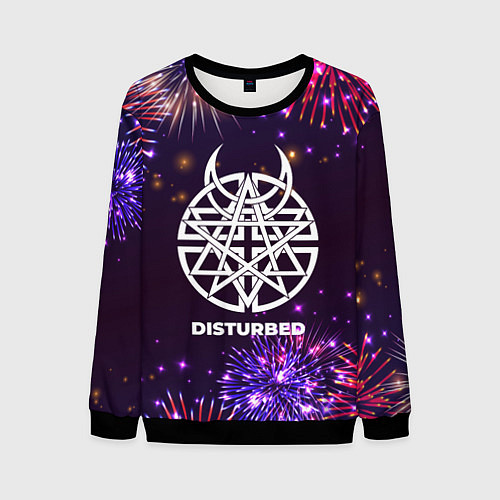 Мужской свитшот Праздничный Disturbed / 3D-Черный – фото 1